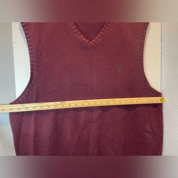 Polo Ralph Lauren 90’s Sweater Vest Maroon Size XXL - Picture 5 of 8